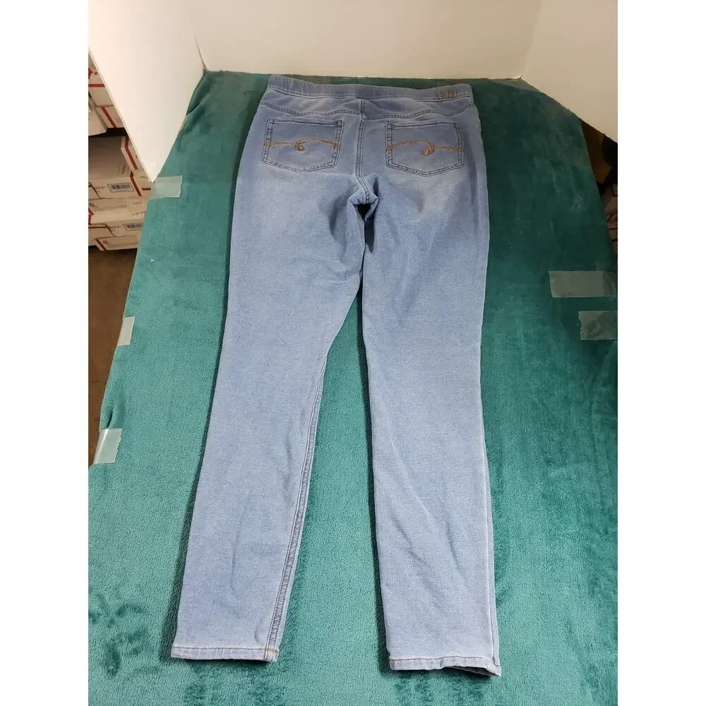 Justice Jeans Size 18 Girls Youth Blue Pants Stretch Pull On Mid Rise Legging